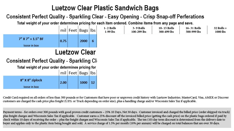 sandwich ziplock prices